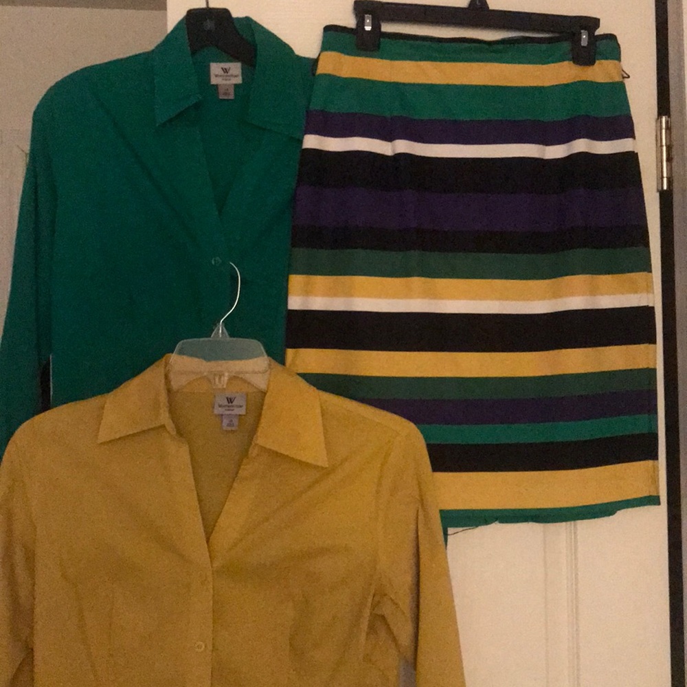 3PC -Multi Colored Skirt & Two Blouses